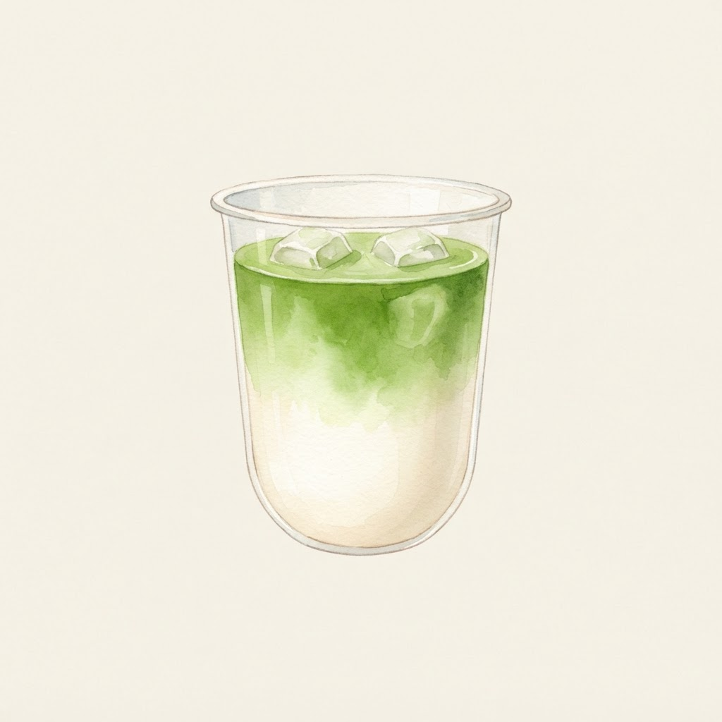 The Original Girl matcha drink illustration